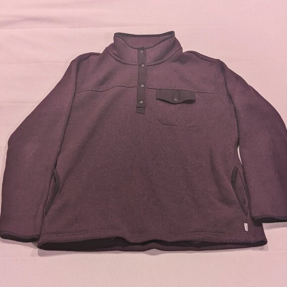Eddie Bauer Women’s Purple Radiator Fleece Snap Pullover Sweater, Large - Picture 4 of 6